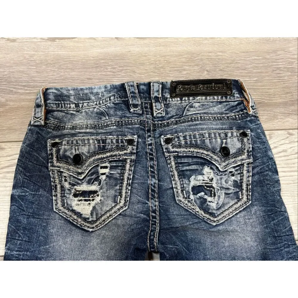 Rock Revival mid rise ankle skinny jeans size 25